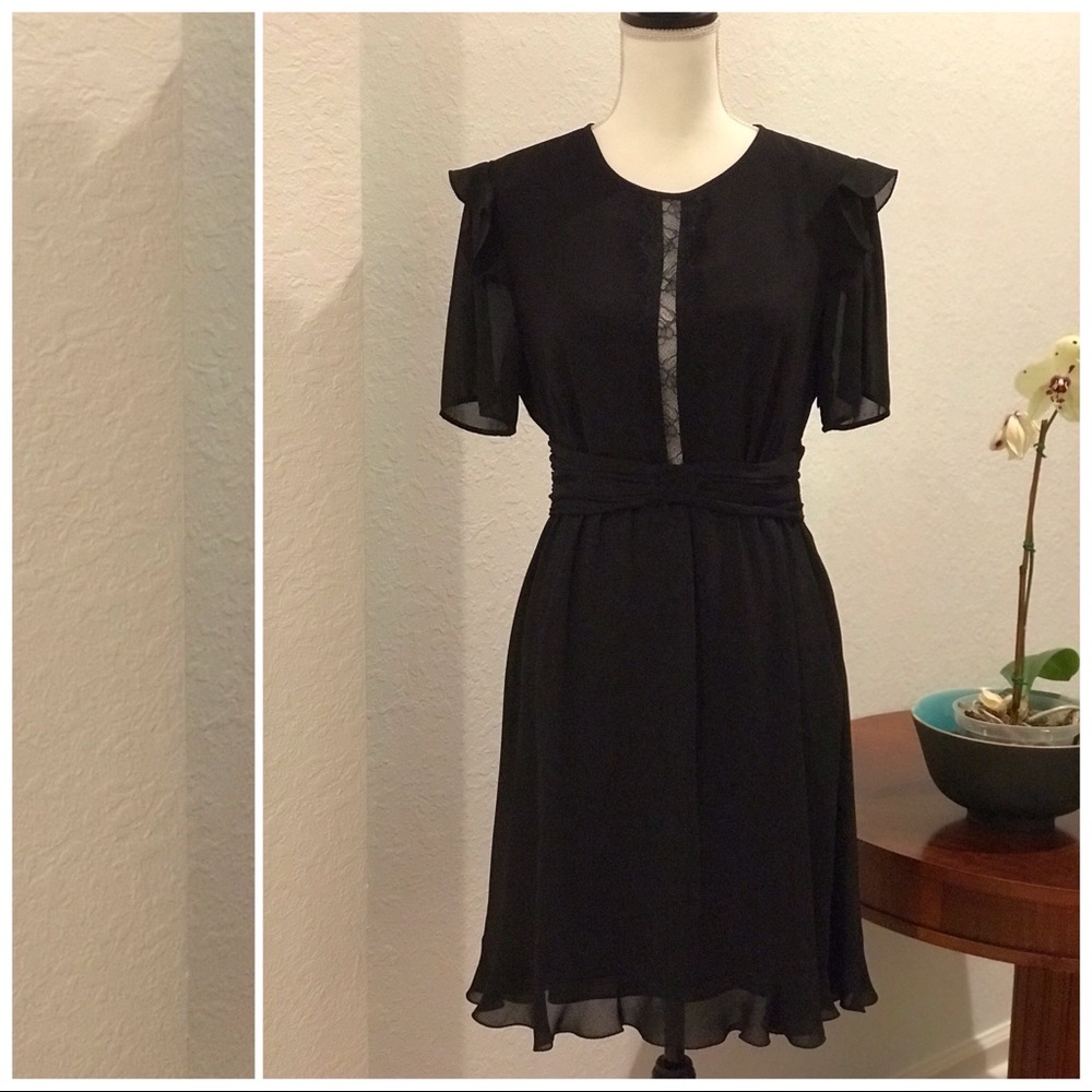 Max Studio Little Black Chiffon Dress